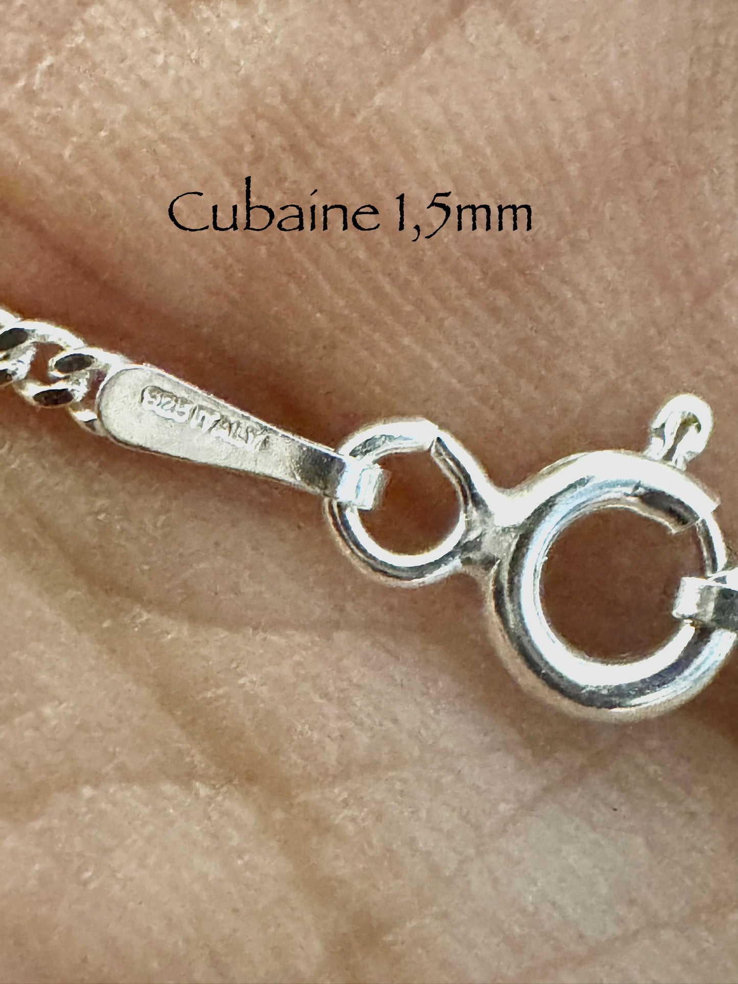 Chaîne cubaine 1,5 mm en argent/sterling italien 925