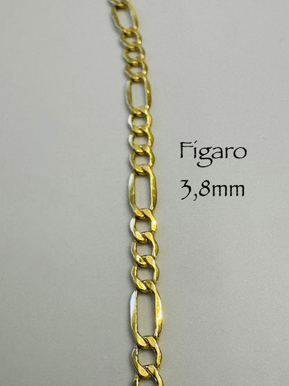 #115 Bracelet Figaro 3,8 mm en or 10k