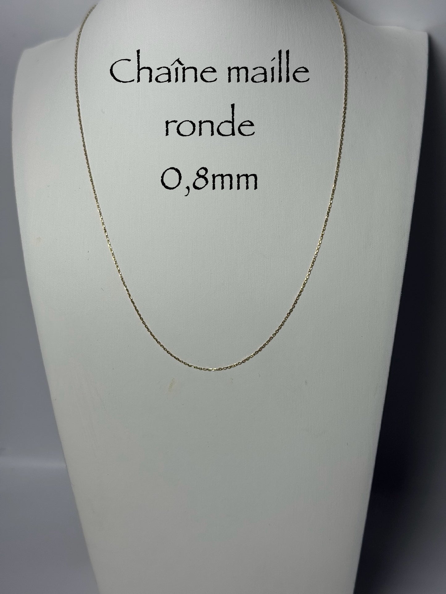 Chaîne maille ronde 0,8mm en or 10k
