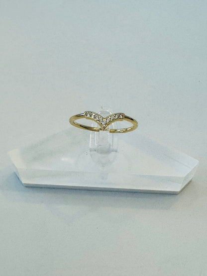 #206 bague en V en zircon en or 10k