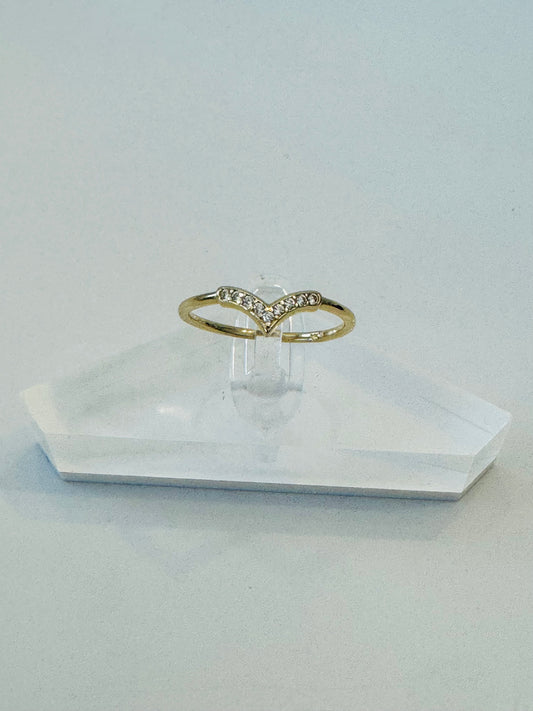 #206 bague en V en zircon en or 10k
