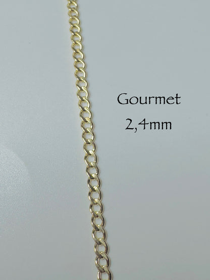 Chaîne gourmet 2,4 mm en or 10k