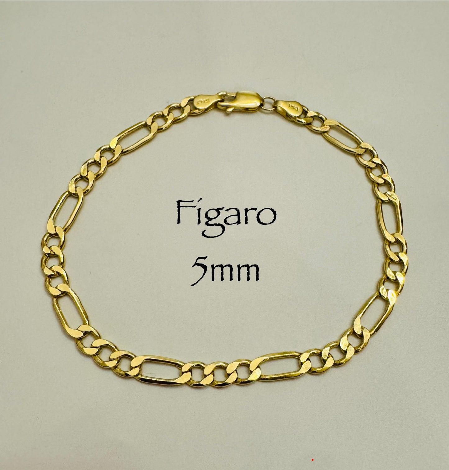 #115 Bracelet Figaro 5 mm en or 10k