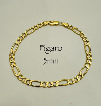 #115 Bracelet Figaro 5 mm en or 10k