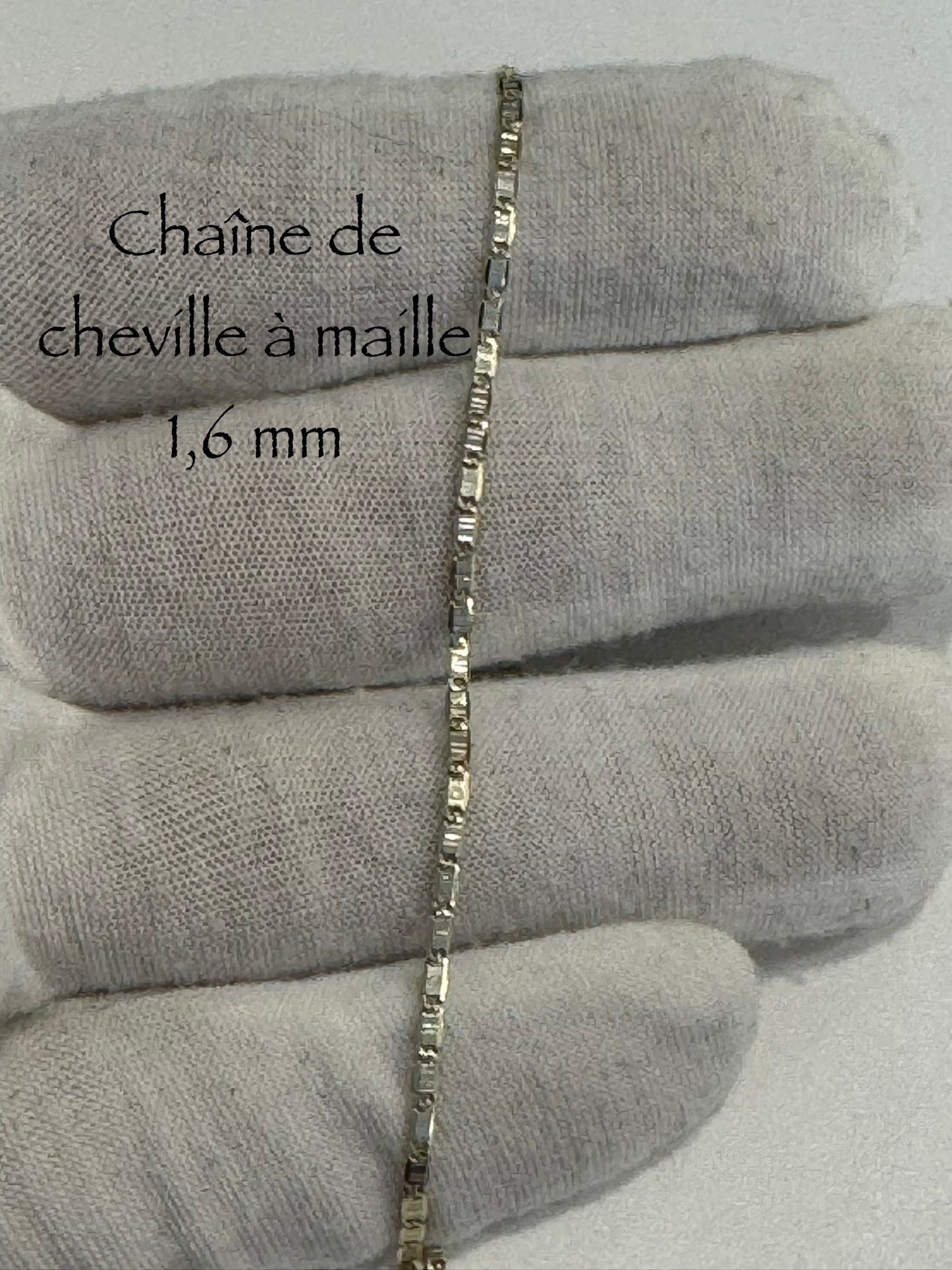 #505 chaîne de cheville à maille 1,6 mm en or 10k￼