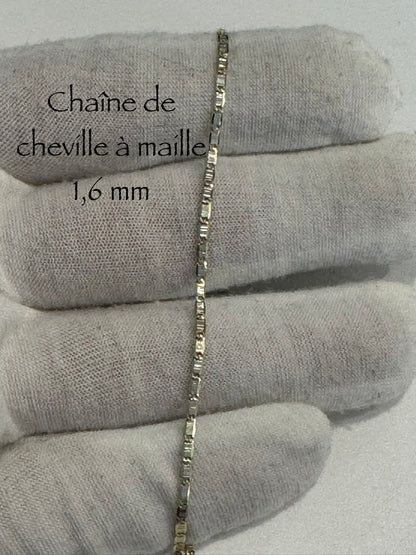 #505 chaîne de cheville à maille 1,6 mm en or 10k￼
