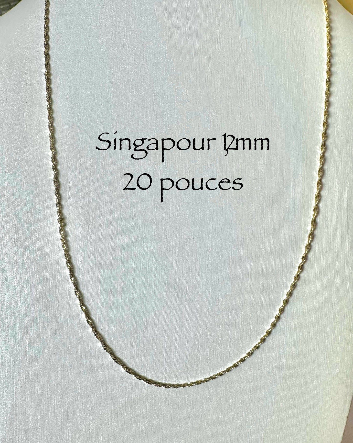 Chaîne Singapour en or 1,2 mm