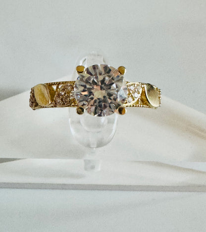 #212-213 bague jonc et alliance de mariage ovale uni et zircon en or 10k