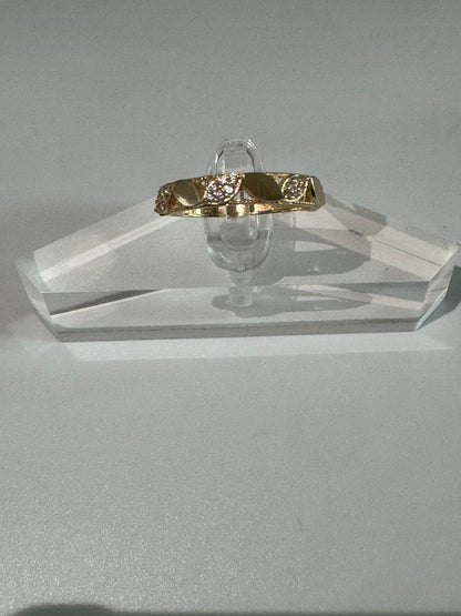 #212-213 bague jonc et alliance de mariage ovale uni et zircon en or 10k