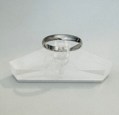 #205 bague jonc arrondi 3mm en or blanc 10k