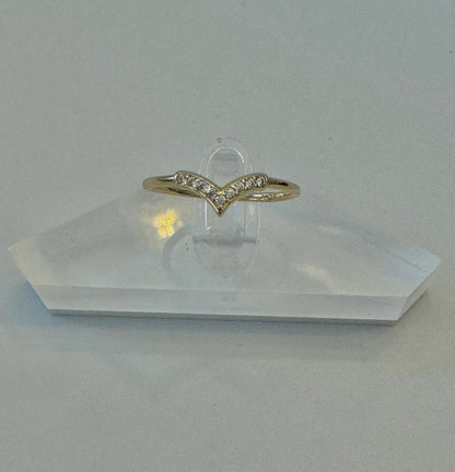 #206 bague en V en zircon en or 10k