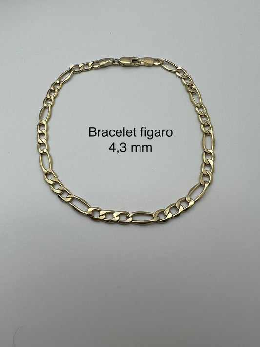 Bracelet Figaro 4,3 mm en or 10 carats