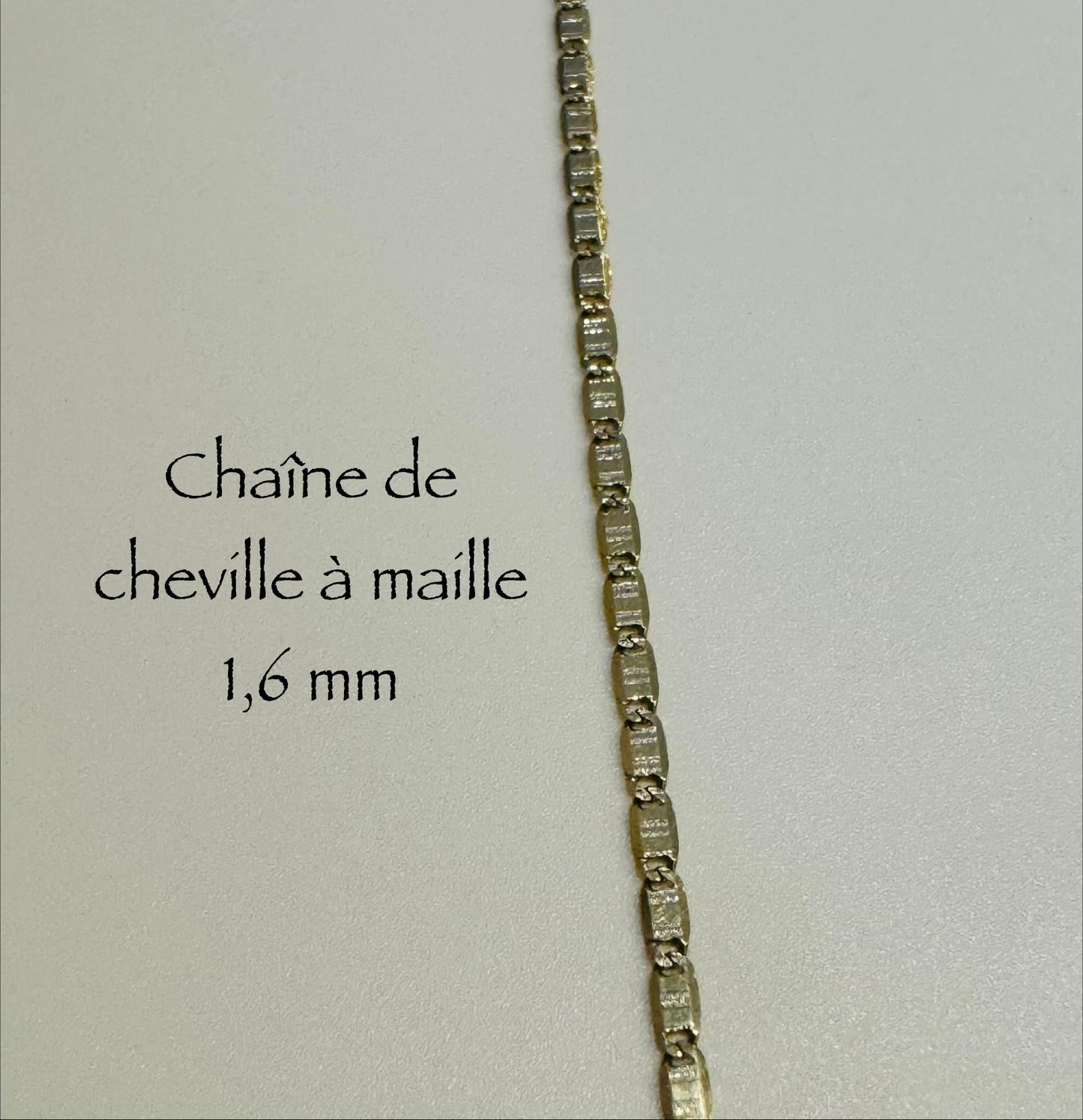 #505 chaîne de cheville à maille 1,6 mm en or 10k￼