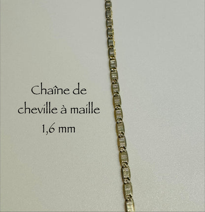 #505 chaîne de cheville à maille 1,6 mm en or 10k￼