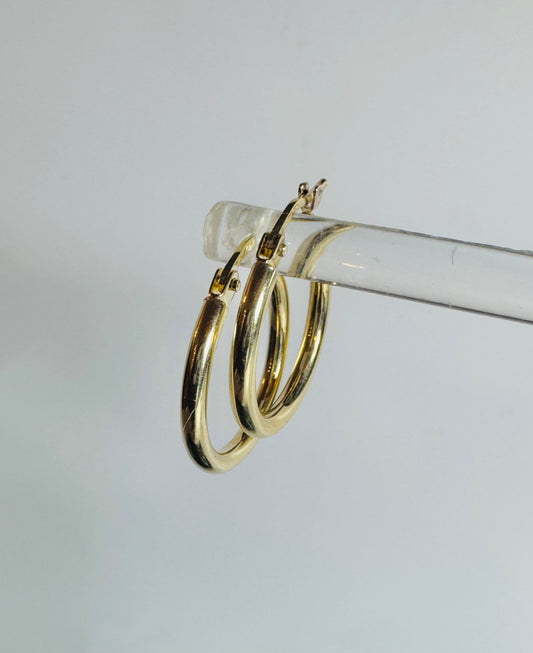 #308 boucles d’oreilles petites anneaux unies en or 10k