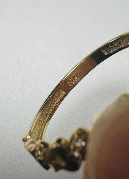 #224 bague cœur unie et avec zircon en or 10k