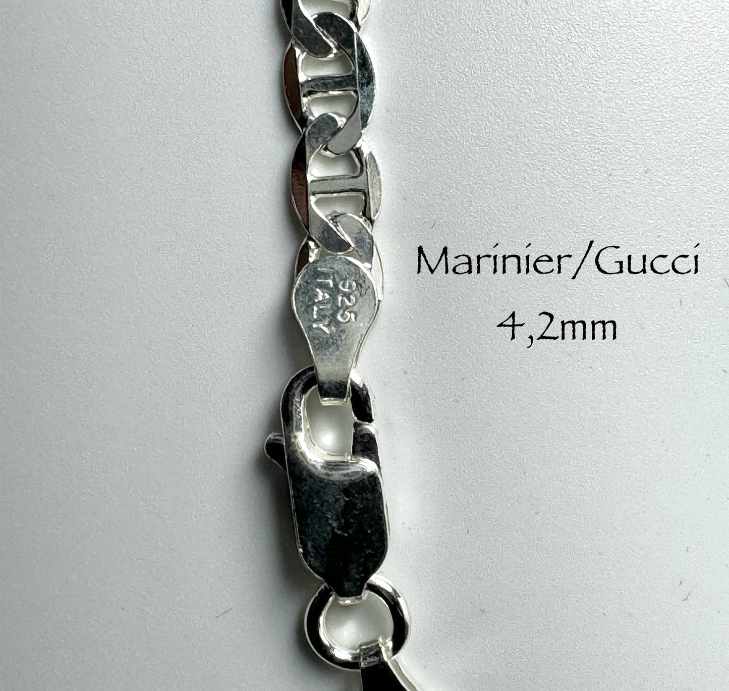 Chaîne marinier/Gucci 4,2 mm en argent/sterling italien 925