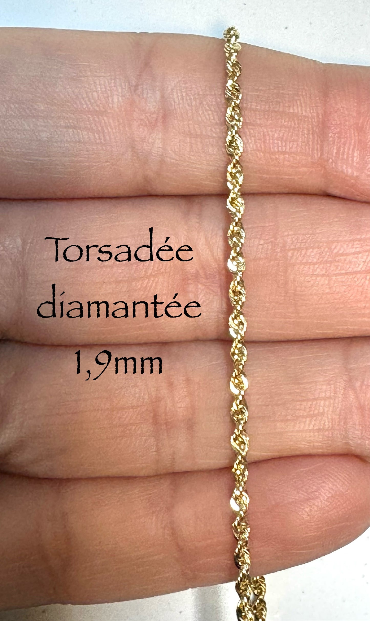 Bracelet en or torsadé diamanté 1,9mm