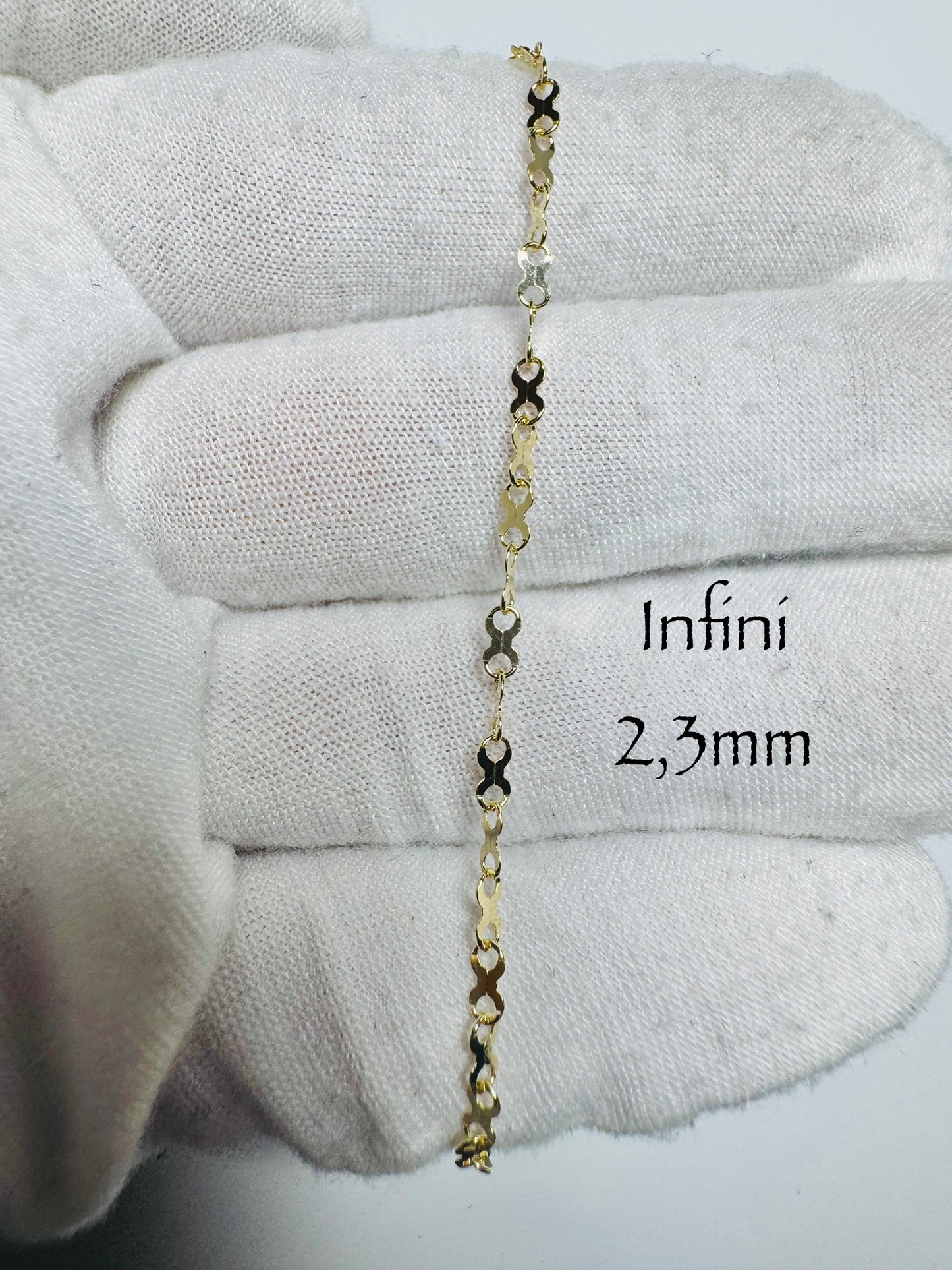#123 bracelet infini 2,3 mm en or 10k