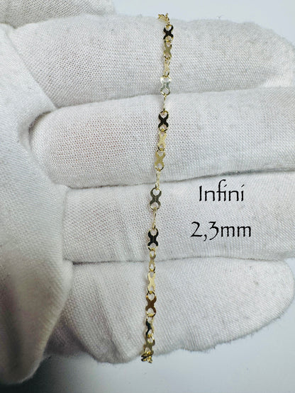 #123 bracelet infini 2,3 mm en or 10k