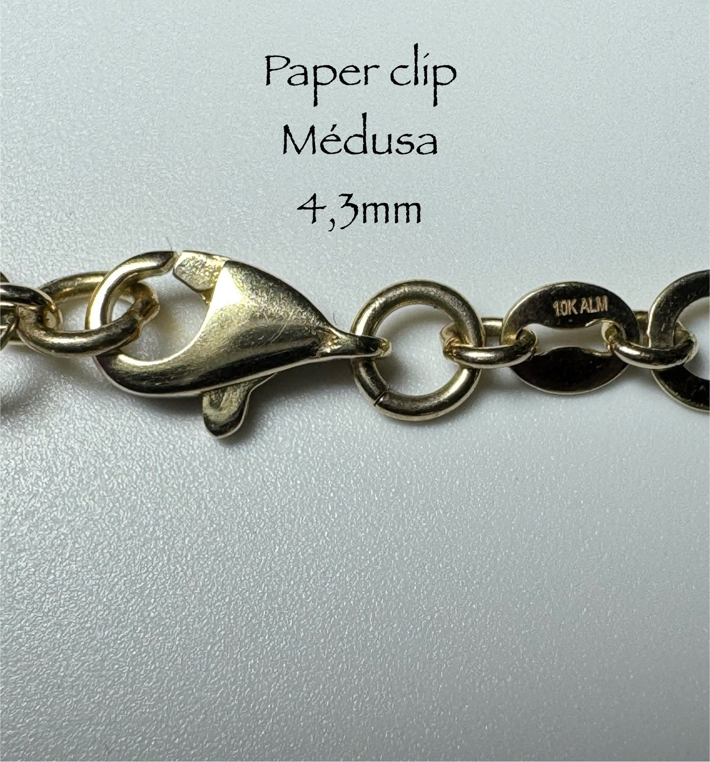 #110 bracelet Paperclip médusa 4,3 mm en or 10k