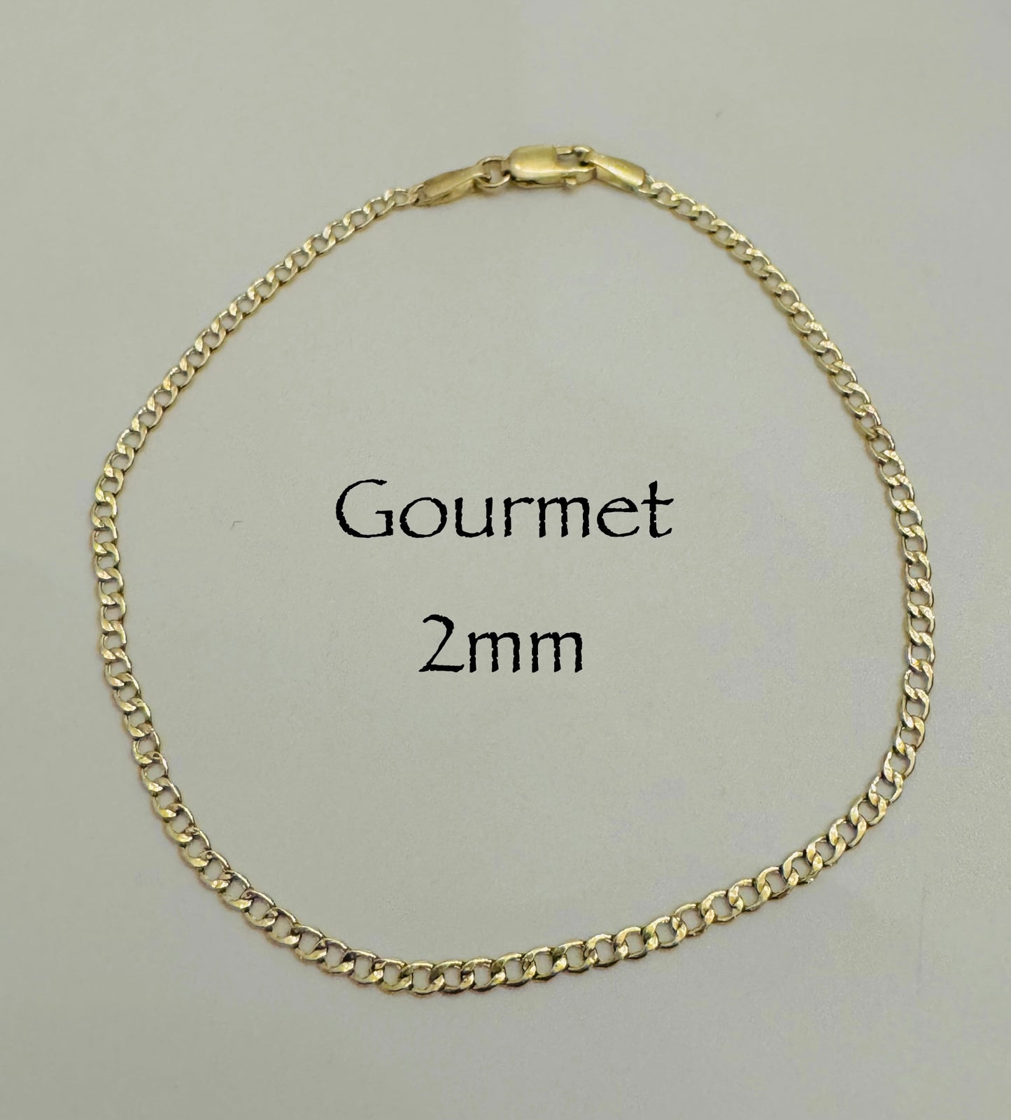 #102 bracelet gourmet 2 mm en or 10k￼