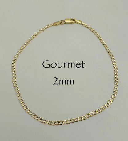 #102 bracelet gourmet 2 mm en or 10k￼