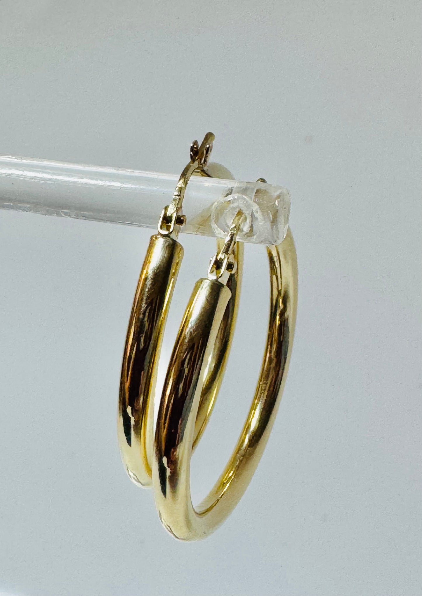 #307 boucles d’oreilles anneaux unies  3mm en or 10k