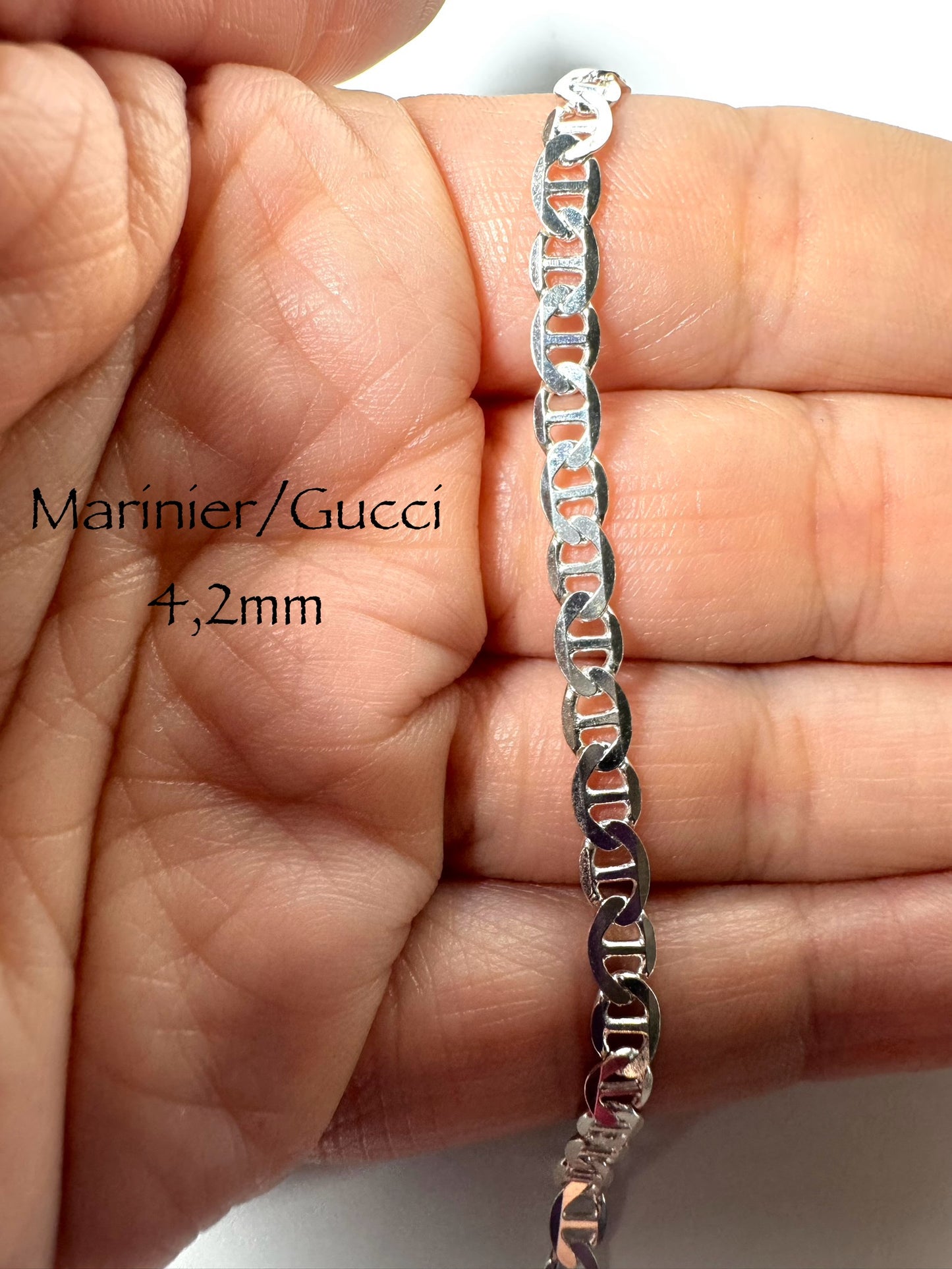 Chaîne marinier/Gucci 4,2 mm en argent/sterling italien 925