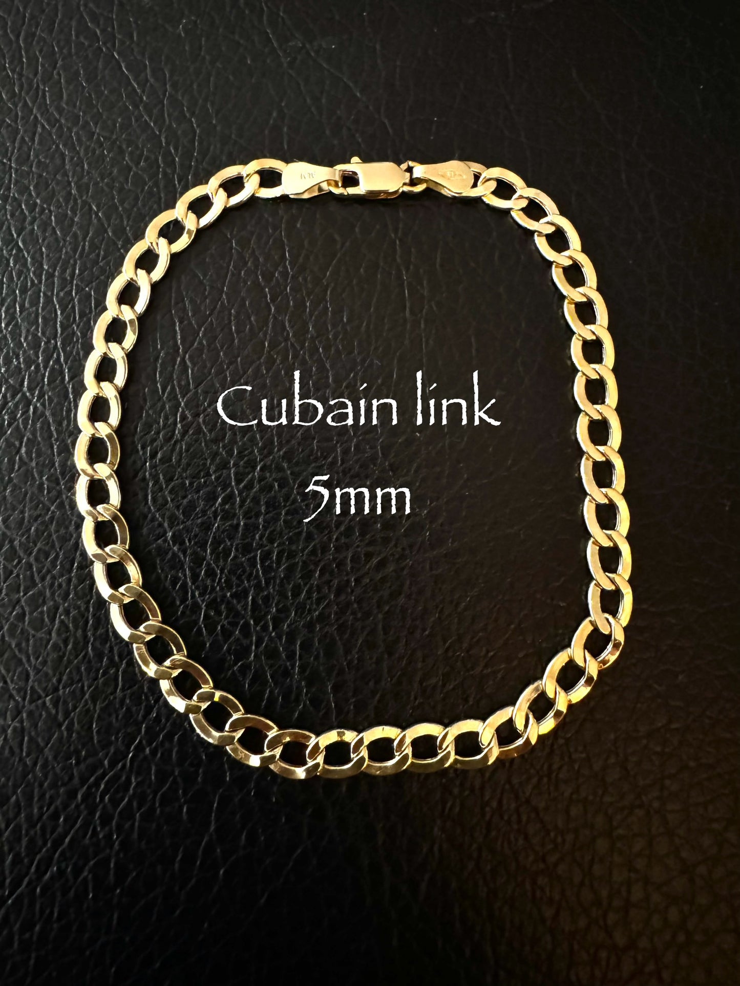 Bracelet en or cubain link 5mm