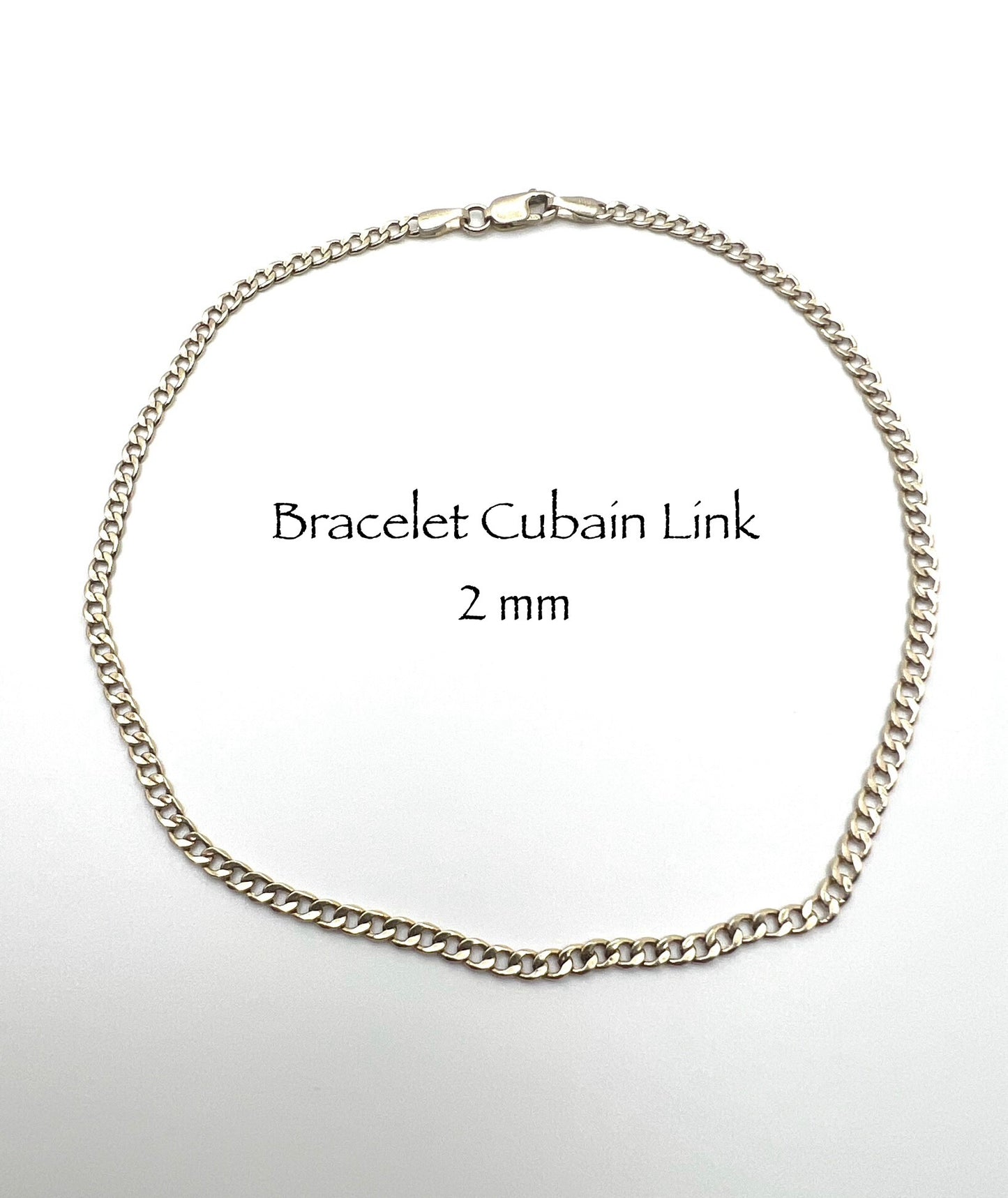 Bracelet en or Cubain Link 2mm