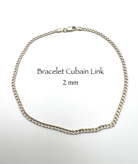 Bracelet en or Cubain Link 2mm