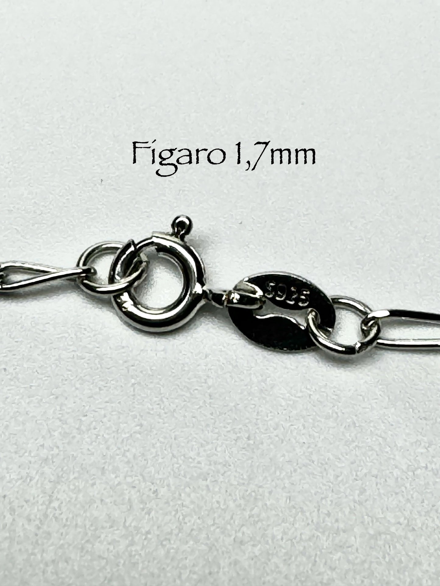 Chaine Figaro 1,7 mm en argent/sterling italien 925