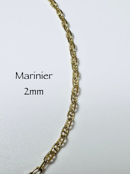 #501 2mm 10k Gold Sailor Anklet