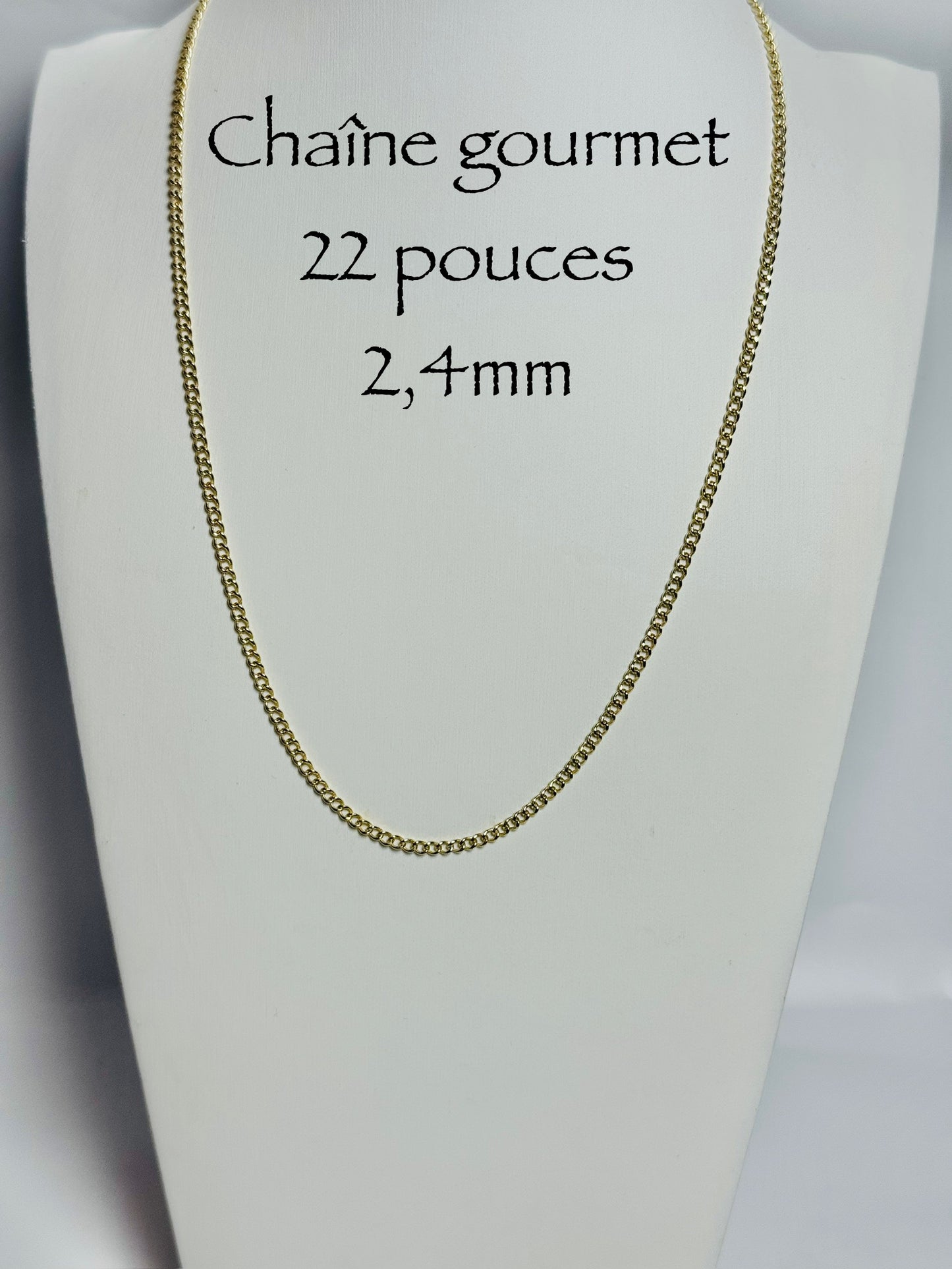 Chaîne gourmet 2,4 mm en or 10k