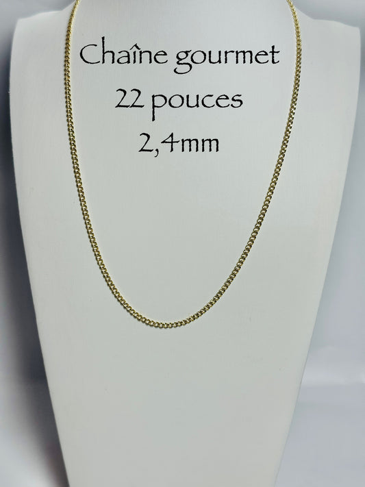 Chaîne gourmet 2,4 mm en or 10k
