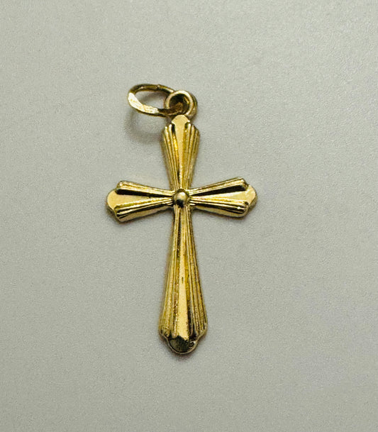 #415 pendentif croix point au centre en or 10k