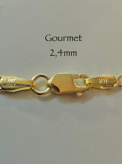 Chaîne gourmet 2,4 mm en or 10k