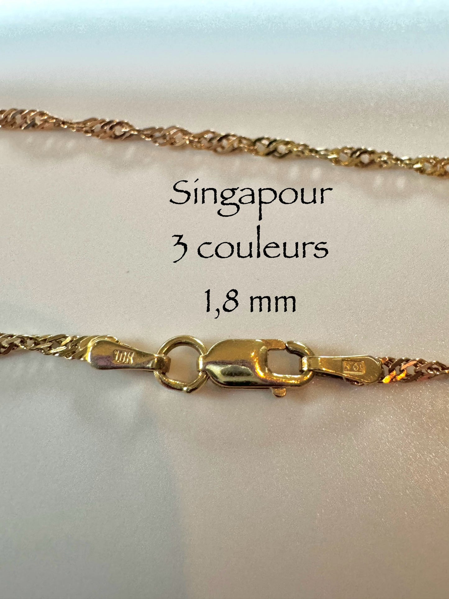 Singapore Gold Chain 3 Colors 1.8mm