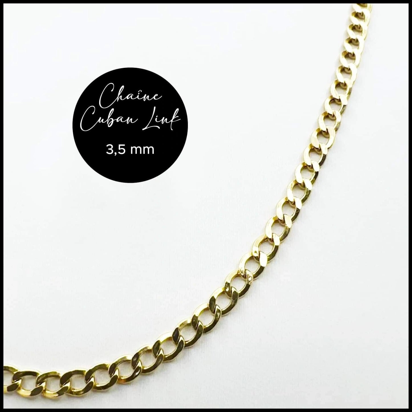 Cuban link gold chain 3.5mm