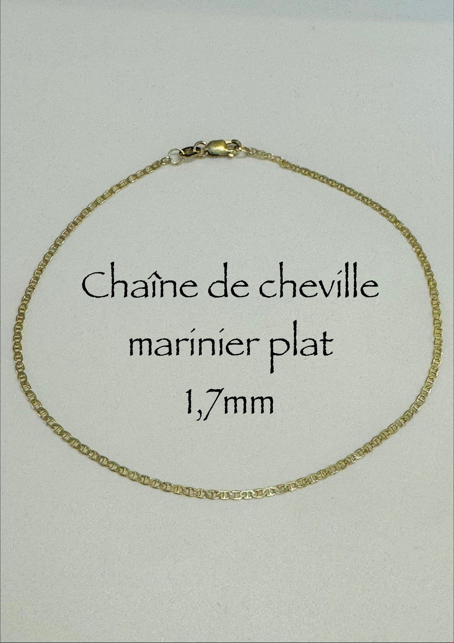 #504 chaîne de cheville marinier plat en or 10k￼