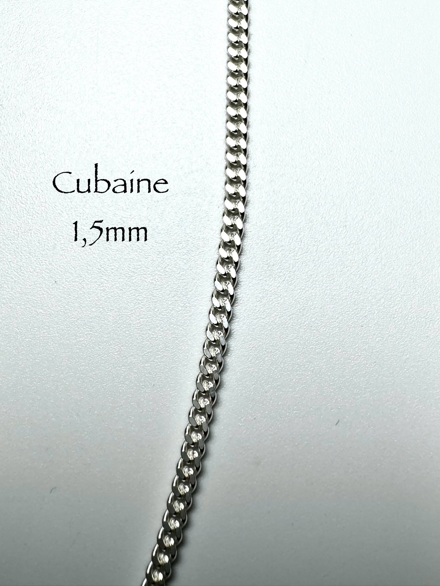 Chaîne cubaine 1,5 mm en argent/sterling italien 925