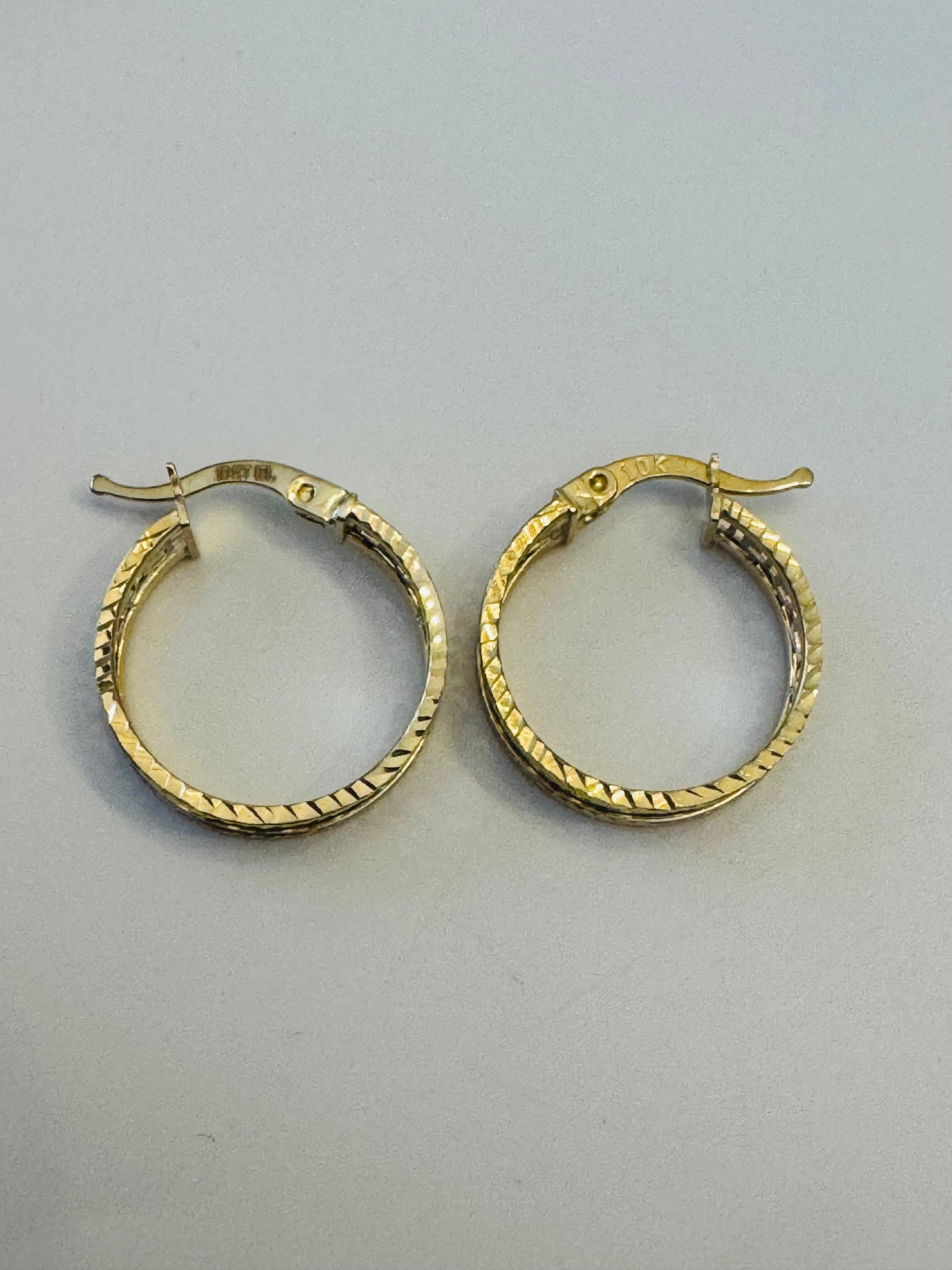 #320 boucles d’oreilles anneaux médusa 2 couleurs 19mm en or 10k