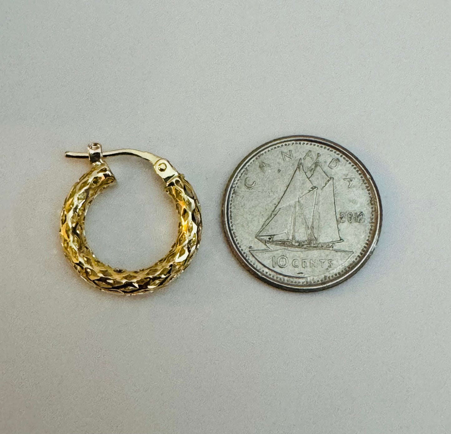 #304 boucles d’oreilles petites anneaux trouées en or 10k