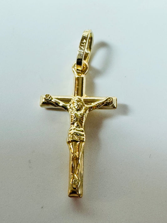 #411 pendentif petite croix avec crucifix en or 10k