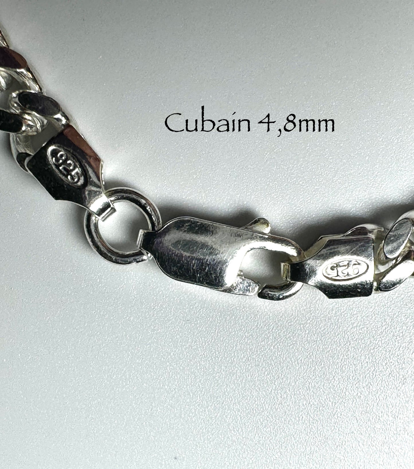 Bracelet Cubain 4,8mm en argent/sterling 925