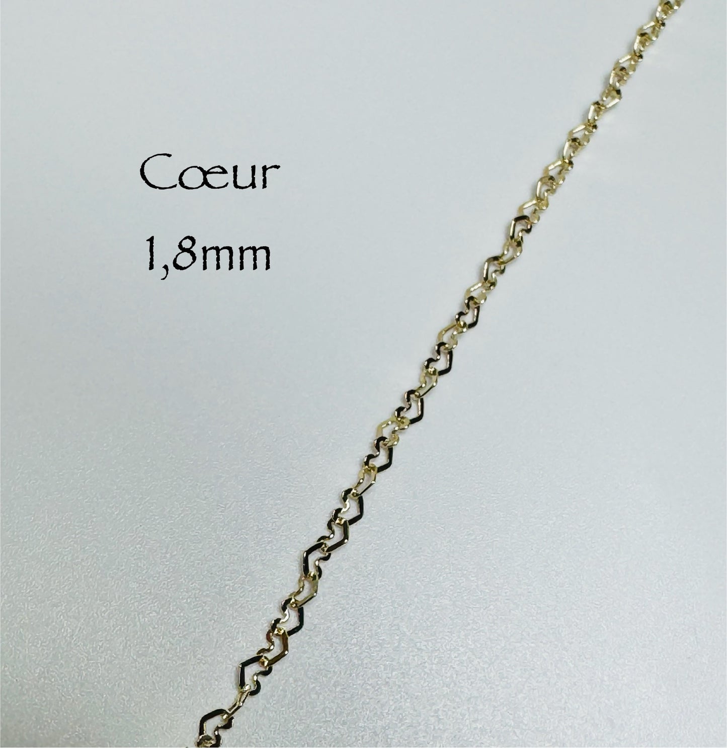 Chaîne en cœur 1,8 mm en or 10k