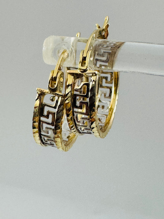 #324 boucles d’oreilles anneaux médusa 2 couleurs 1,5mm en or 10k