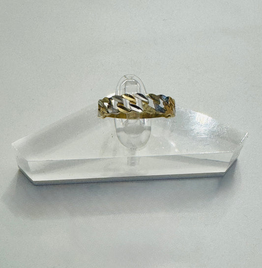#209 bague entrelacée coupe diamantée en or 10K￼