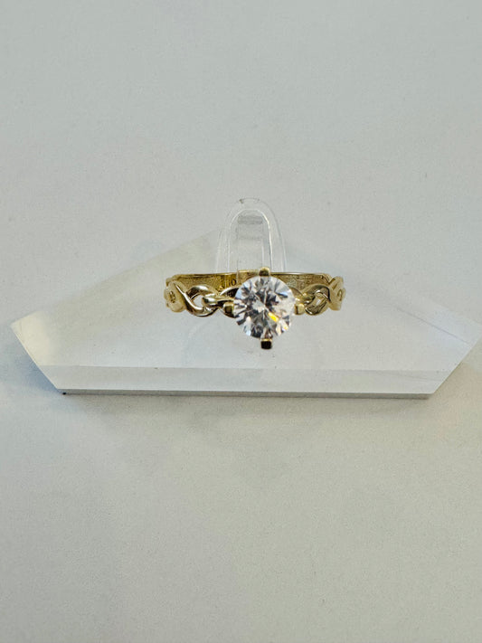 #207 bague alliance infini avec zircon en or 10k